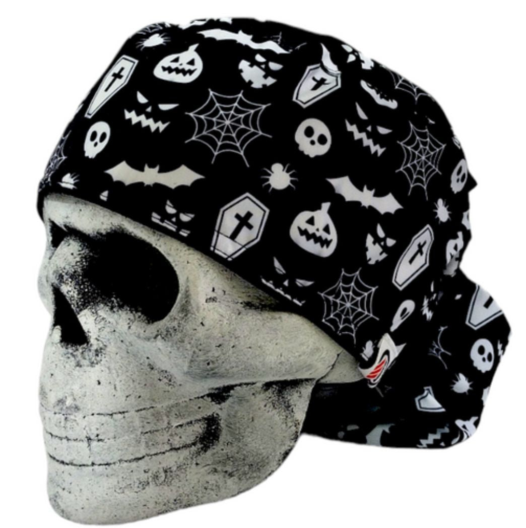 Gorro Quirúrgico Mujer y Portacarnet Calabazas Blancas - gorro antifluido para mujer Doctools - foto 1