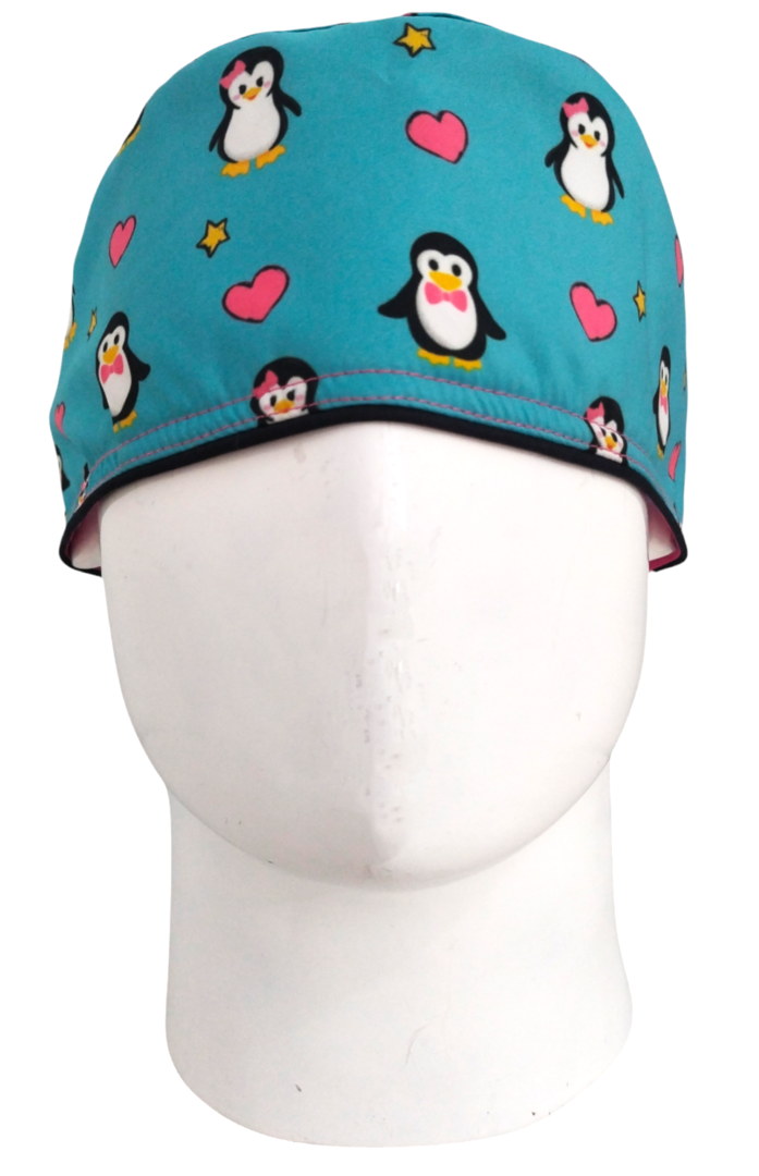Gorro Quirúrgico Mujer y Portacarnet Pingüinos - gorro antifluido para mujer Doctools - foto 3
