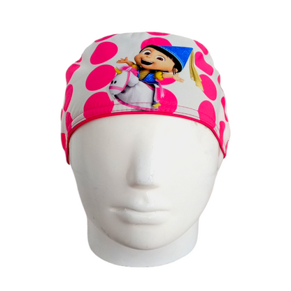 Gorro Quirúrgico Mujer y Portacarnet Agnes Blanco Fucsia - gorro antifluido para mujer Doctools - foto 3