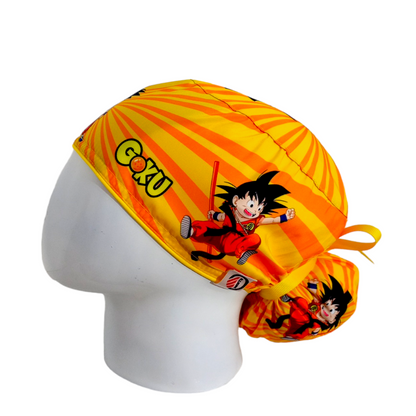 Gorro Quirúrgico Mujer y Portacarnet Goku Amarillo - gorro antifluido para mujer Doctools - foto 1