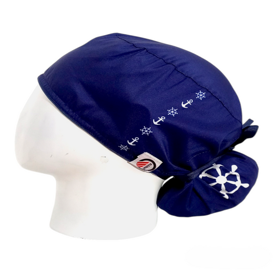 Gorro Quirúrgico Mujer y Portacarnet Anclas - gorro antifluido para mujer Doctools - foto 1