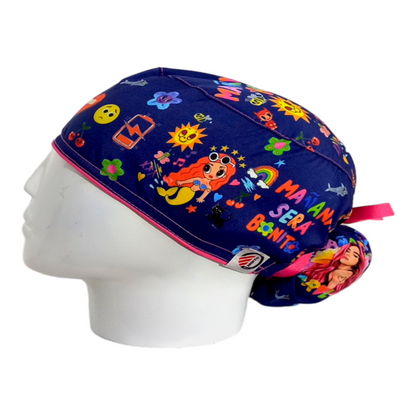 Gorro Quirúrgico Mujer y Portacarnet Karol G Azul - gorro antifluido para mujer Doctools - foto 1
