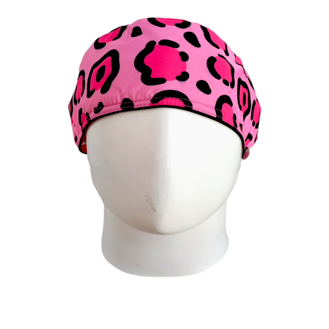 Gorro Quirúrgico Mujer y Portacarnet Animal Print Fucsia - gorro antifluido para mujer Doctools - foto 2