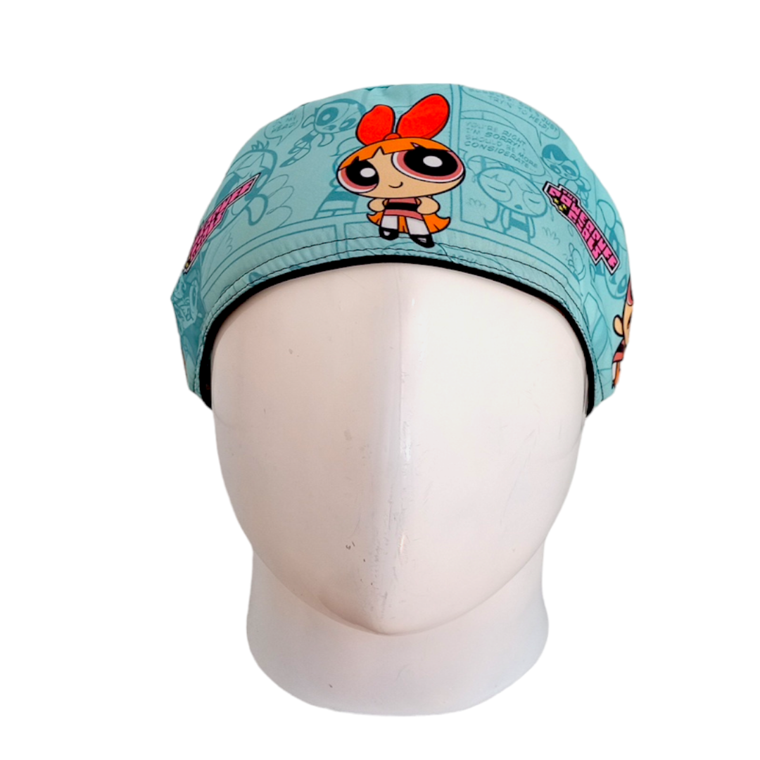 Gorro Quirúrgico Mujer y Portacarnet Bombón Chicas Superpoderosas Menta - gorro antifluido para mujer Doctools - foto 3