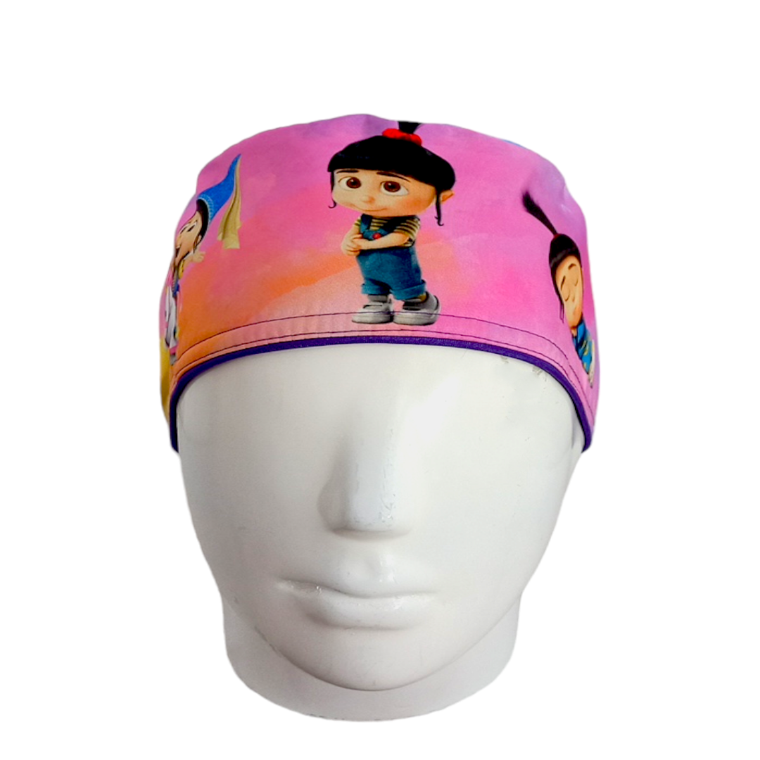Gorro Quirúrgico Mujer y Portacarnet Agnes Rosa Mi Villano Favorito - gorro antifluido para mujer Doctools - foto 3