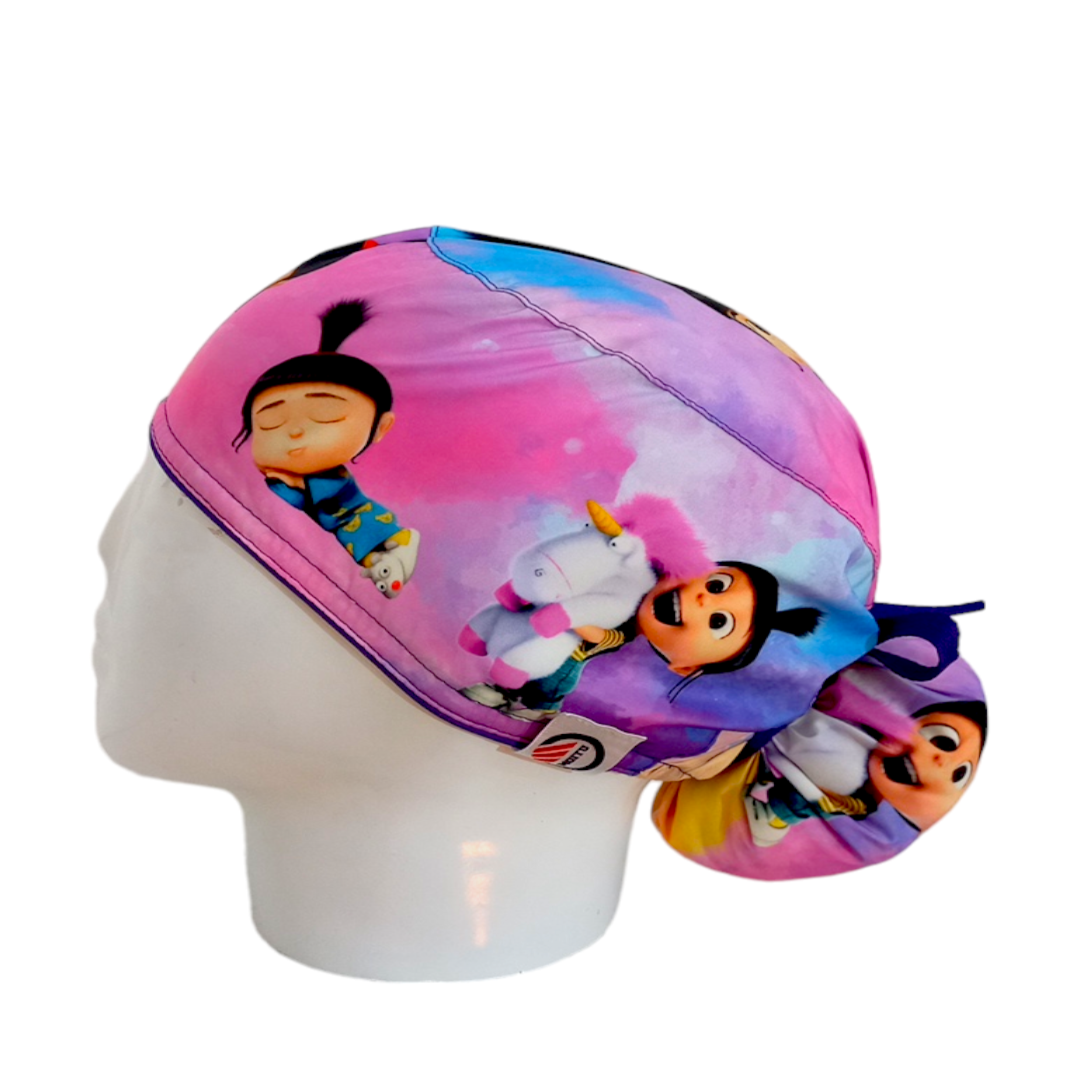 Gorro Quirúrgico Mujer y Portacarnet Agnes Rosa Mi Villano Favorito - gorro antifluido para mujer Doctools - foto 1