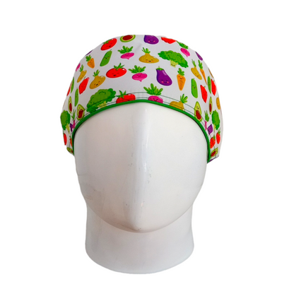 Gorro Quirúrgico Mujer y Portacarnet Frutas y Verduras - gorro antifluido para mujer Doctools - foto 3