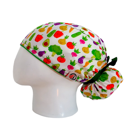 Gorro Quirúrgico Mujer y Portacarnet Frutas y Verduras - gorro antifluido para mujer Doctools - foto 1