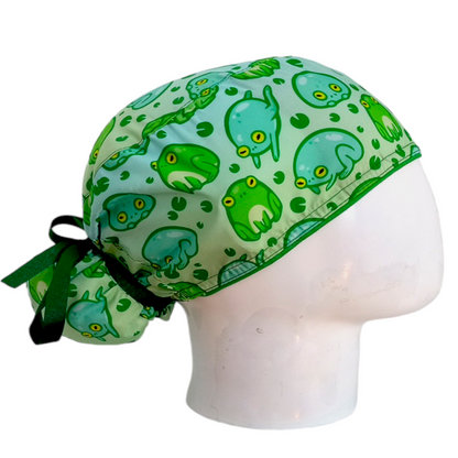 Gorro Quirúrgico Mujer y Portacarnet Sapitos - gorro antifluido para mujer Doctools - foto 2