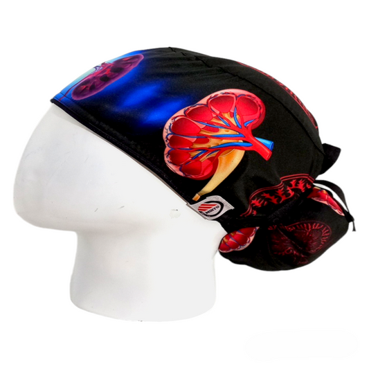 Gorro Quirúrgico Mujer y Portacarnet Riñones Negro - gorro antifluido para mujer Doctools - foto 1