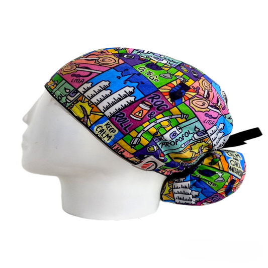 Gorro Quirúrgico Mujer y Portacarnet Anestesiología Rock - gorro antifluido para mujer Doctools - foto 1
