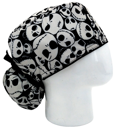 Gorro Quirúrgico Mujer y Portacarnet Jack Negro Halloween - gorro antifluido para mujer Doctools - foto 2