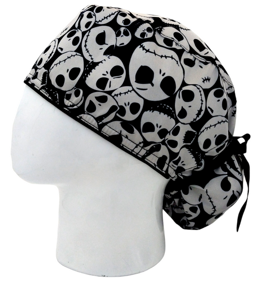 Gorro Quirúrgico Mujer y Portacarnet Jack Negro Halloween - gorro antifluido para mujer Doctools - foto 1