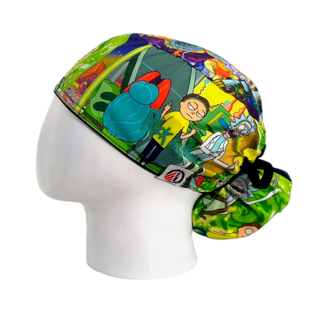 Gorro Quirúrgico Mujer y Portacarnet Rick y Morty Verde - gorro antifluido para mujer Doctools - foto 1