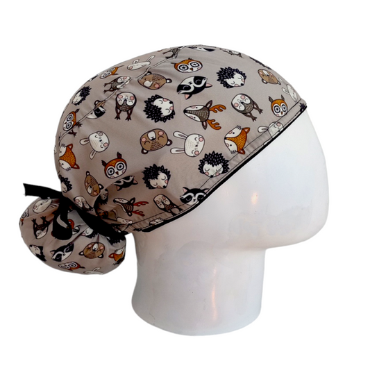 Gorro Quirúrgico Mujer y Portacarnet Animales y Café - gorro antifluido para mujer Doctools - foto 2