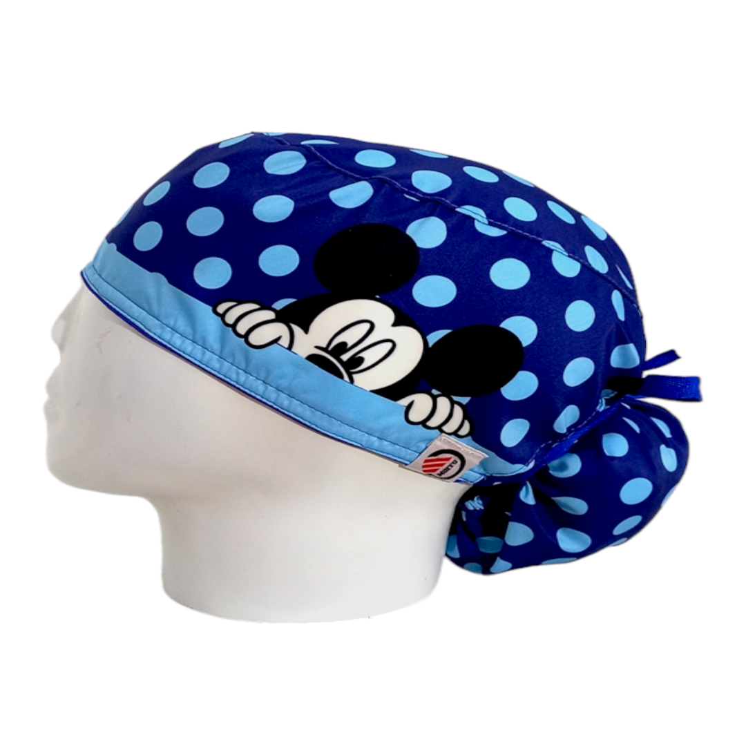Gorro Quirúrgico Mujer y Portacarnet Mickey Azul - gorro antifluido para mujer Doctools - foto 1