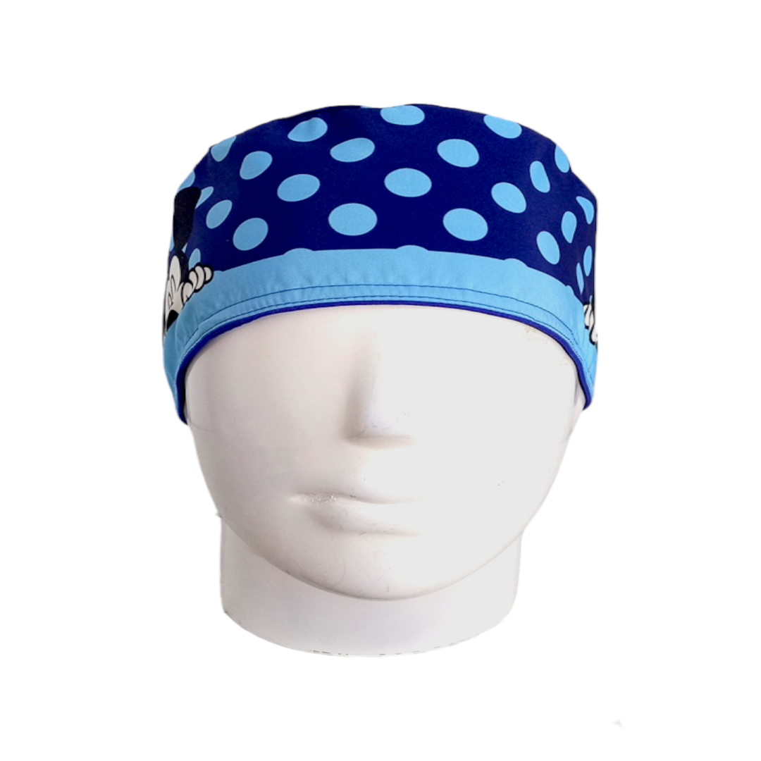 Gorro Quirúrgico Mujer y Portacarnet Mickey Azul - gorro antifluido para mujer Doctools - foto 3