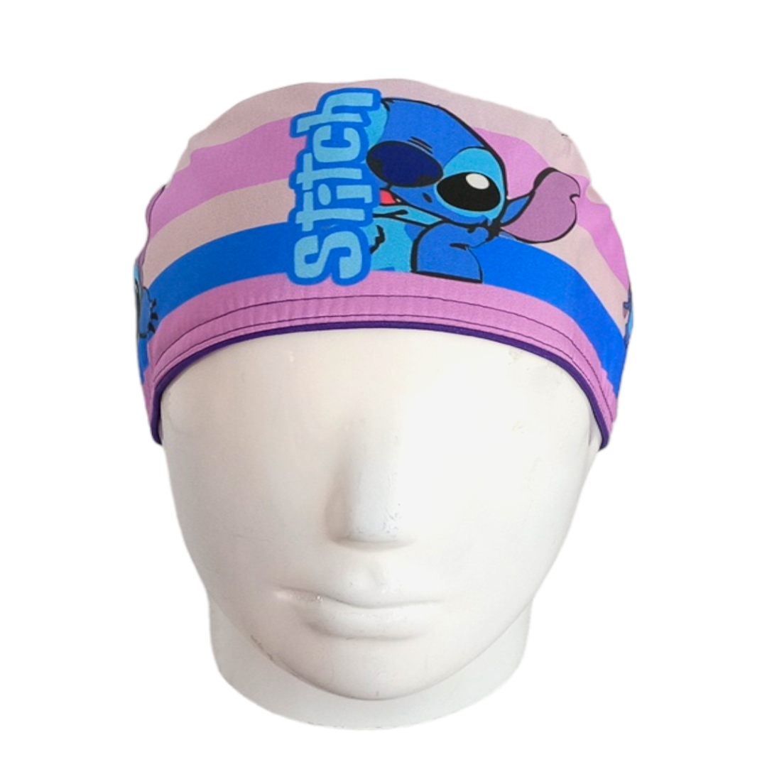 Gorro Quirúrgico Mujer y Portacarnet Stitch Lila - gorro antifluido para mujer Doctools - foto 2
