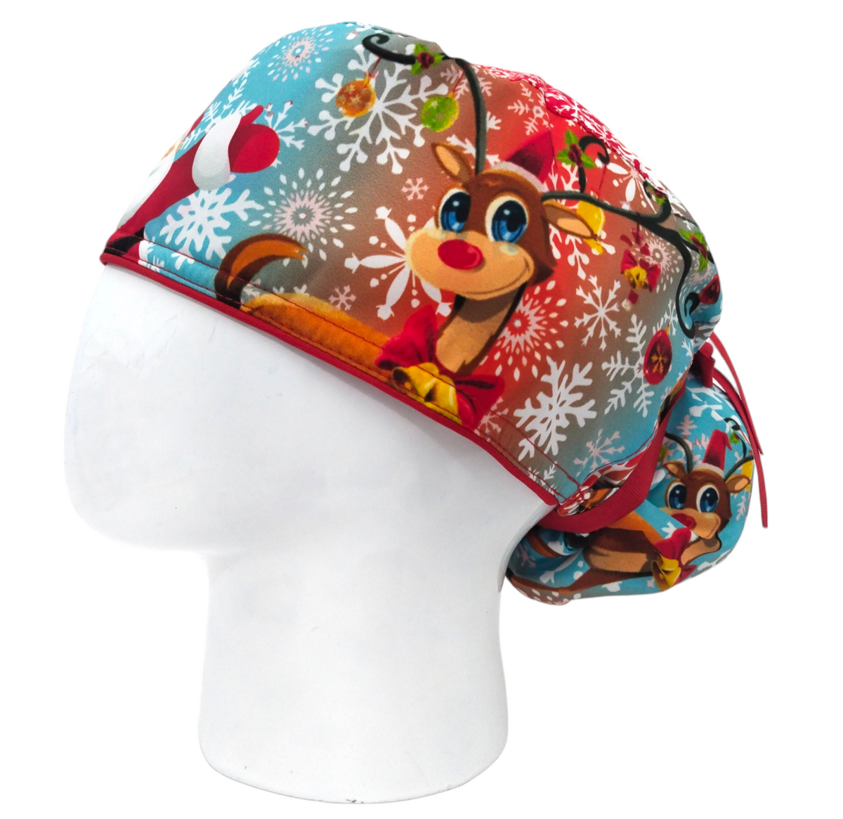 Gorro Quirúrgico Mujer y Portacarnet Reno de Navidad - gorro antifluido para mujer Doctools - foto 1