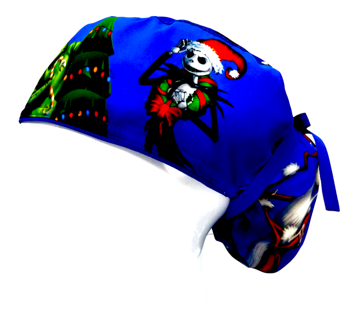 Gorro Quirúrgico Mujer y Portacarnet Jack Navidad Azul - gorro antifluido para mujer Doctools - foto 1