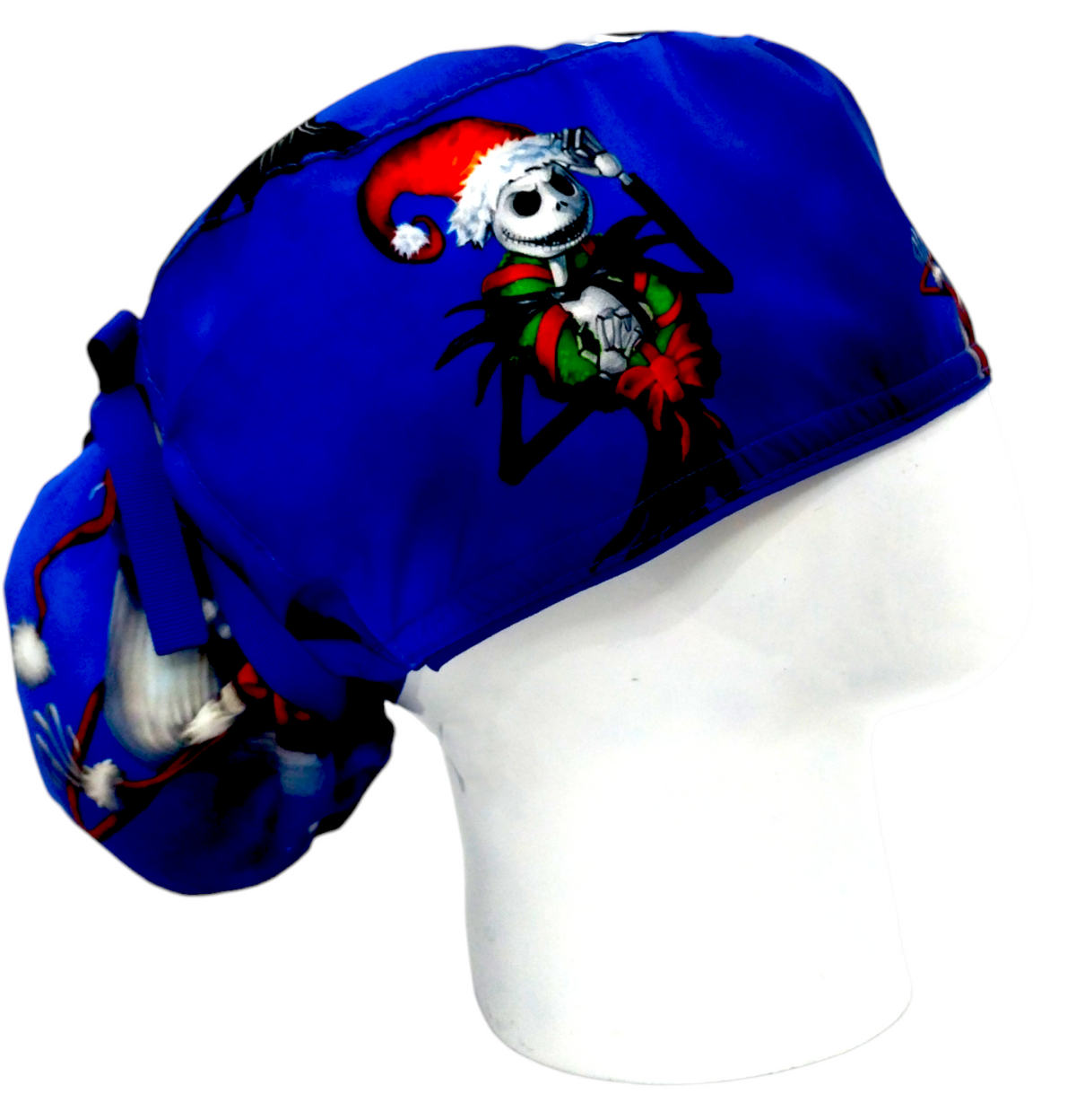 Gorro Quirúrgico Mujer y Portacarnet Jack Navidad Azul - gorro antifluido para mujer Doctools - foto 2
