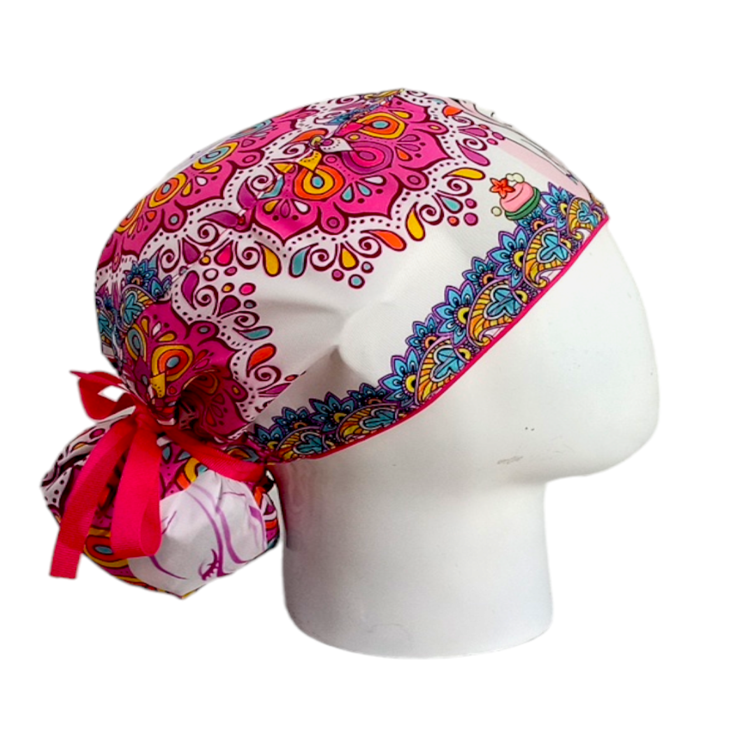 Gorro Quirúrgico Mujer y Portacarnet Belleza Mandalas - gorro antifluido para mujer Doctools - foto 2