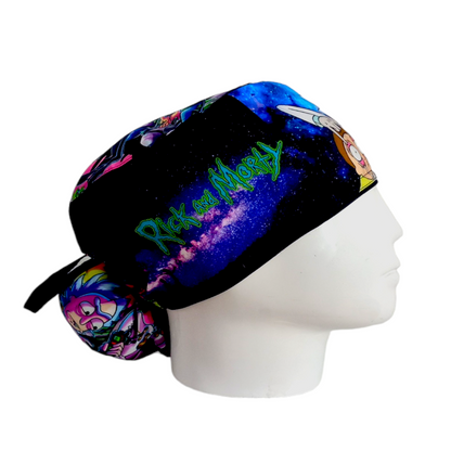 Gorro Quirúrgico Mujer y Portacarnet Rick y Morty Morado - gorro antifluido para mujer Doctools - foto 2