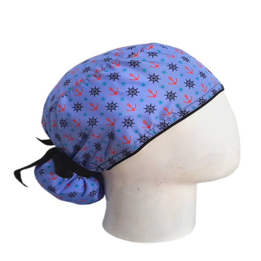 Gorro Quirúrgico Mujer y Portacarnet Marino Azul - gorro antifluido para mujer Doctools - foto 2