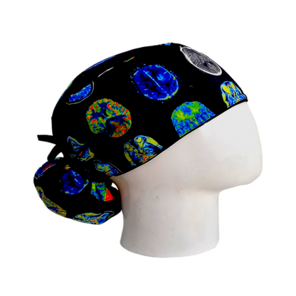 Gorro Quirúrgico Mujer y Portacarnet Resonancia Cerebral - gorro antifluido para mujer Doctools - foto 3