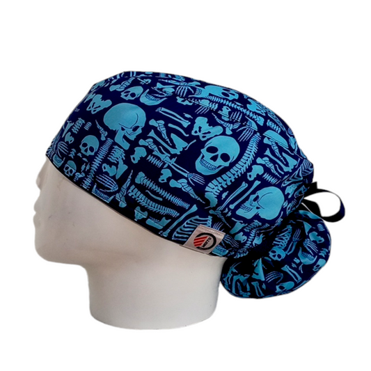 Gorro Quirúrgico Mujer y Portacarnet Radiografía Huesos Azul Oscuro - gorro antifluido para mujer Doctools - foto 1