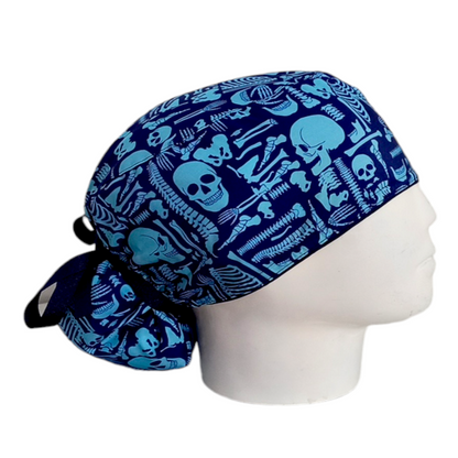 Gorro Quirúrgico Mujer y Portacarnet Radiografía Huesos Azul Oscuro - gorro antifluido para mujer Doctools - foto 2