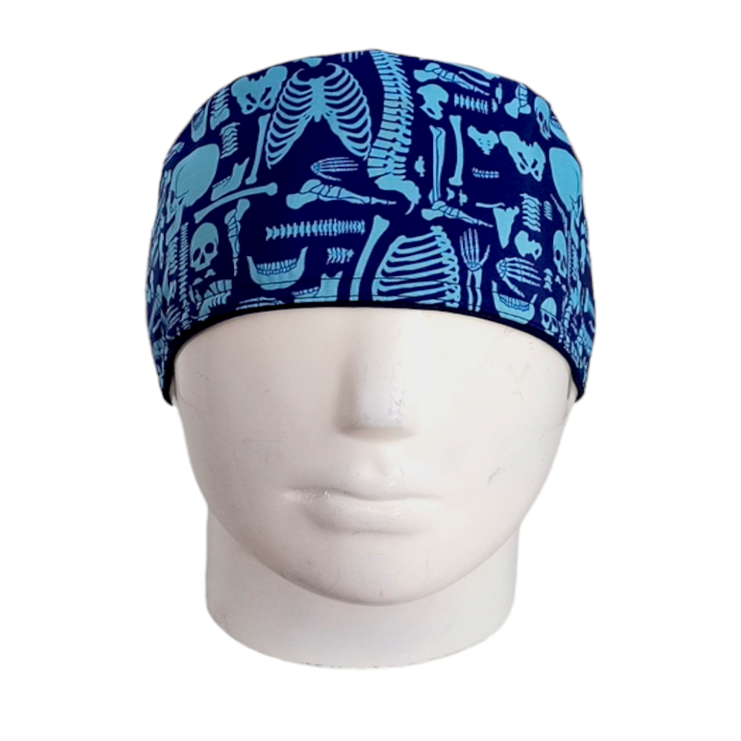 Gorro Quirúrgico Mujer y Portacarnet Radiografía Huesos Azul Oscuro - gorro antifluido para mujer Doctools - foto 3