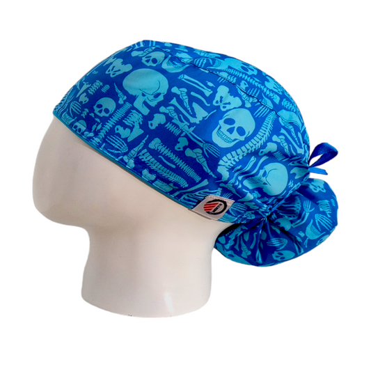 Gorro Quirúrgico Mujer y Portacarnet Radiografía Huesos Azul Claro - gorro antifluido para mujer Doctools - foto 1