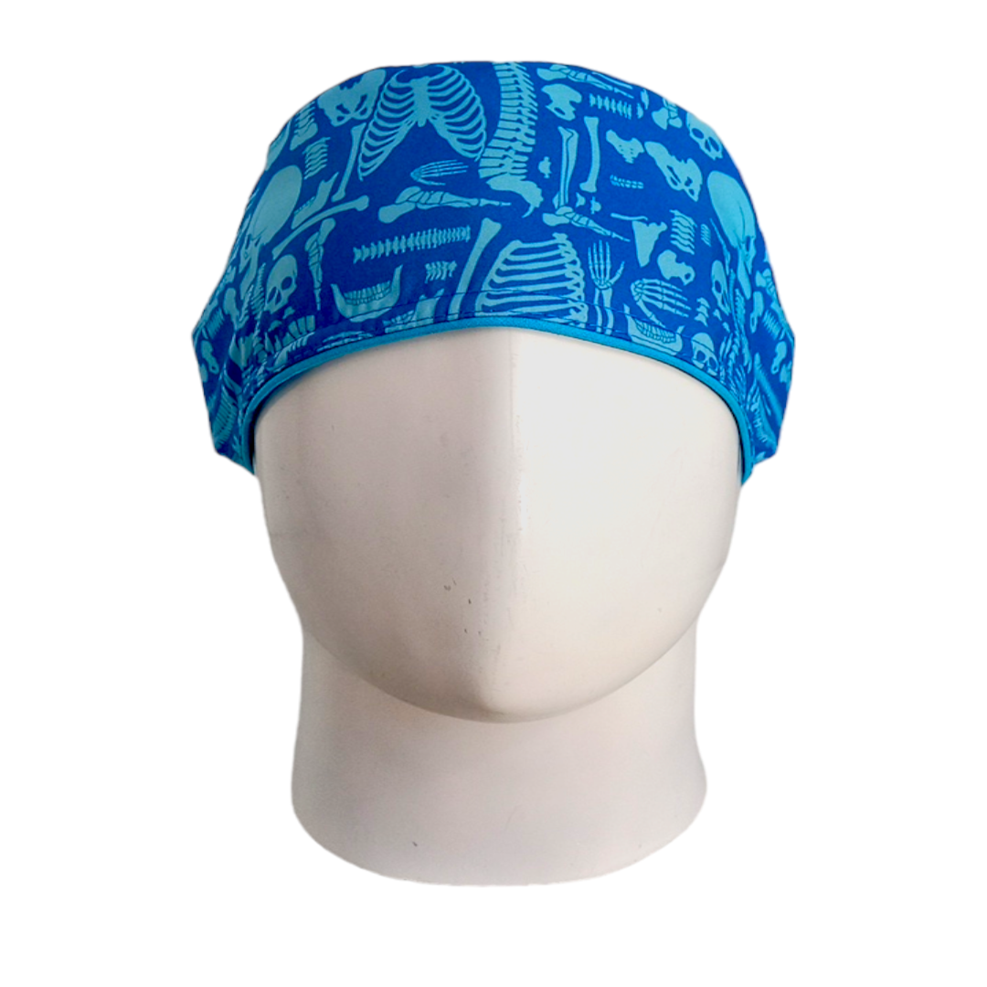 Gorro Quirúrgico Mujer y Portacarnet Radiografía Huesos Azul Claro - gorro antifluido para mujer Doctools - foto 3