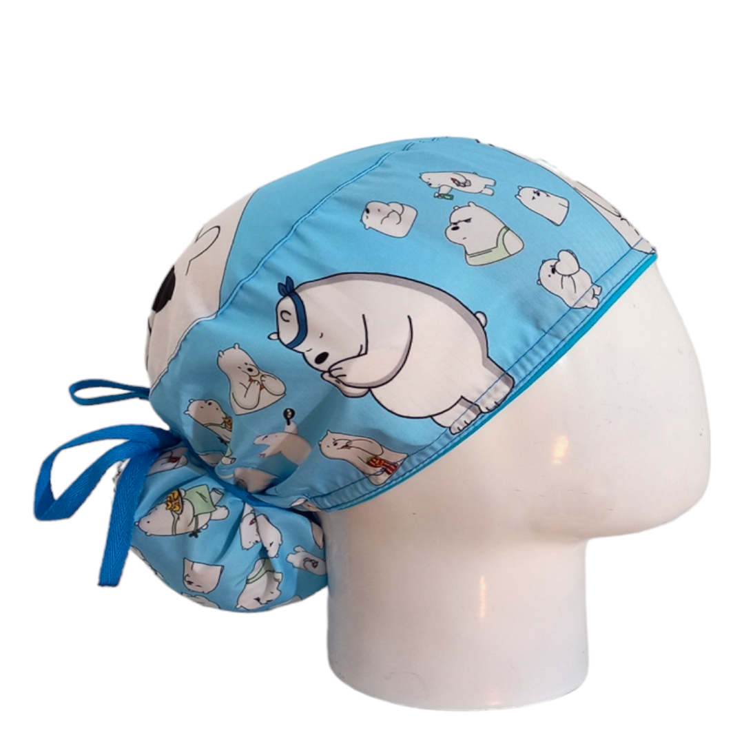 Gorro Quirúrgico Mujer y Portacarnet Polar Azul Claro - gorro antifluido para mujer Doctools - foto 2