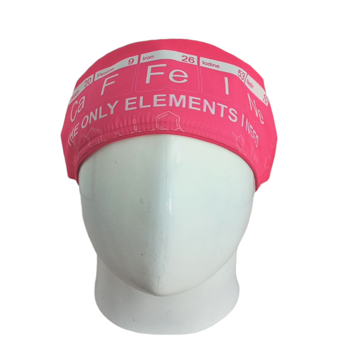 Gorro Quirúrgico Mujer y Portacarnet Cafeína Fucsia - gorro antifluido para mujer Doctools - foto 3