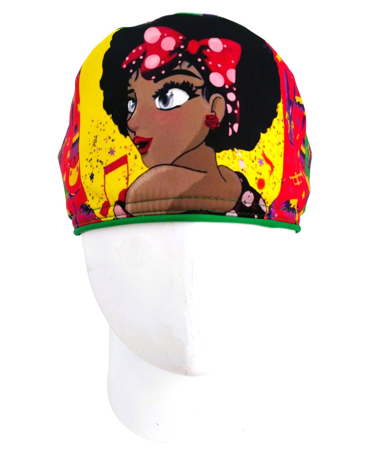 Gorro Quirúrgico Mujer y Portacarnet Carnaval Negrita Puloy - gorro antifluido para mujer Doctools - foto 3