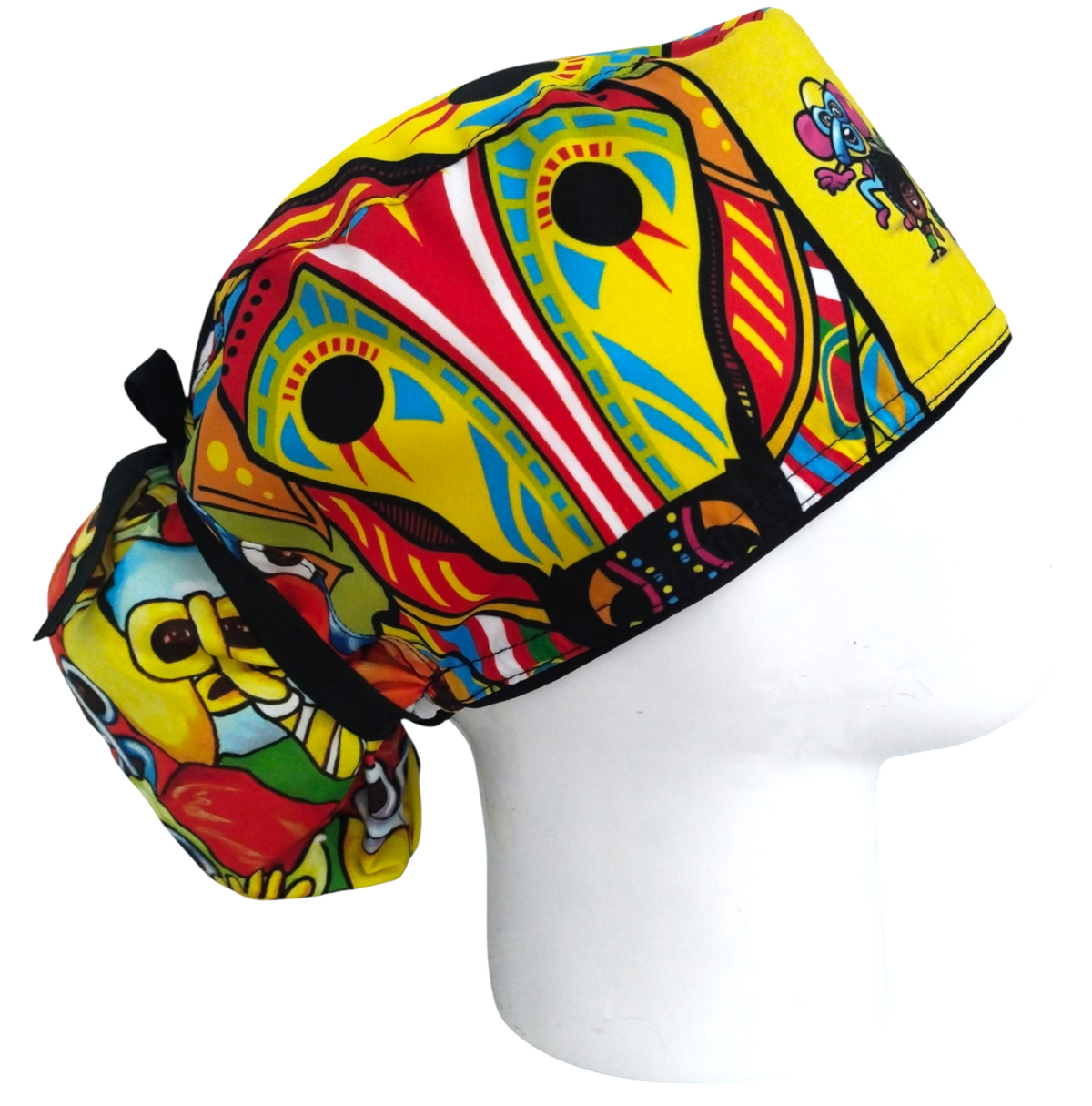 Gorro Quirúrgico Mujer y Portacarnet Carnaval Rey Momo Amarillo - gorro antifluido para mujer Doctools - foto 2