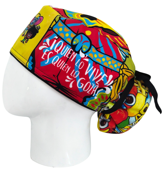 Gorro Quirúrgico Mujer y Portacarnet Carnaval Rey Momo Amarillo - gorro antifluido para mujer Doctools - foto 1