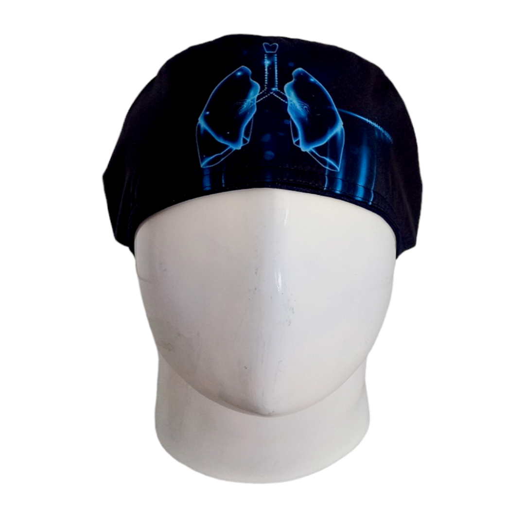 Gorro Quirúrgico Mujer y Portacarnet Pulmones - gorro antifluido para mujer Doctools - foto 3