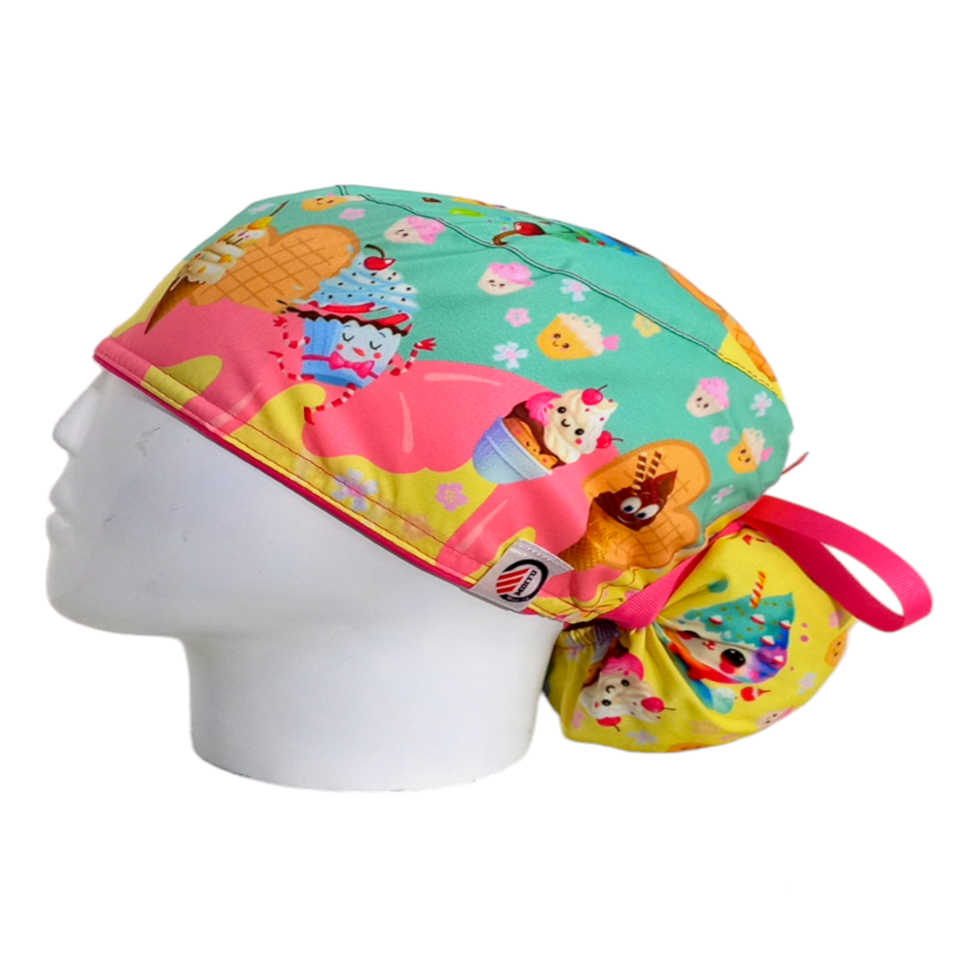 Gorro Quirúrgico Mujer y Portacarnet Heladitos - gorro antifluido para mujer Doctools - foto 1