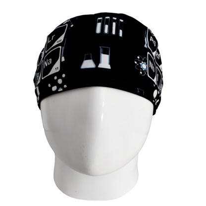Gorro Quirúrgico Mujer y Portacarnet Tabla Periódica Blanco y Negro - gorro antifluido para mujer Doctools - foto 3