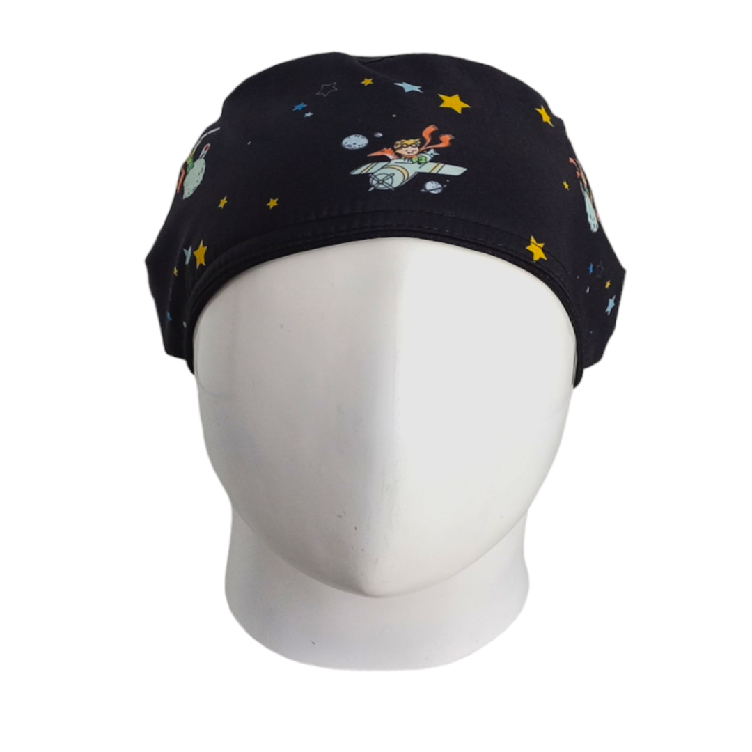 Gorro Quirúrgico Mujer y Portacarnet Principito Negro - gorro antifluido para mujer Doctools - foto 3