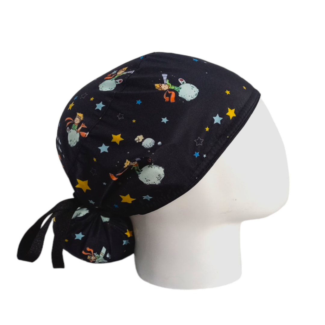 Gorro Quirúrgico Mujer y Portacarnet Principito Negro - gorro antifluido para mujer Doctools - foto 2