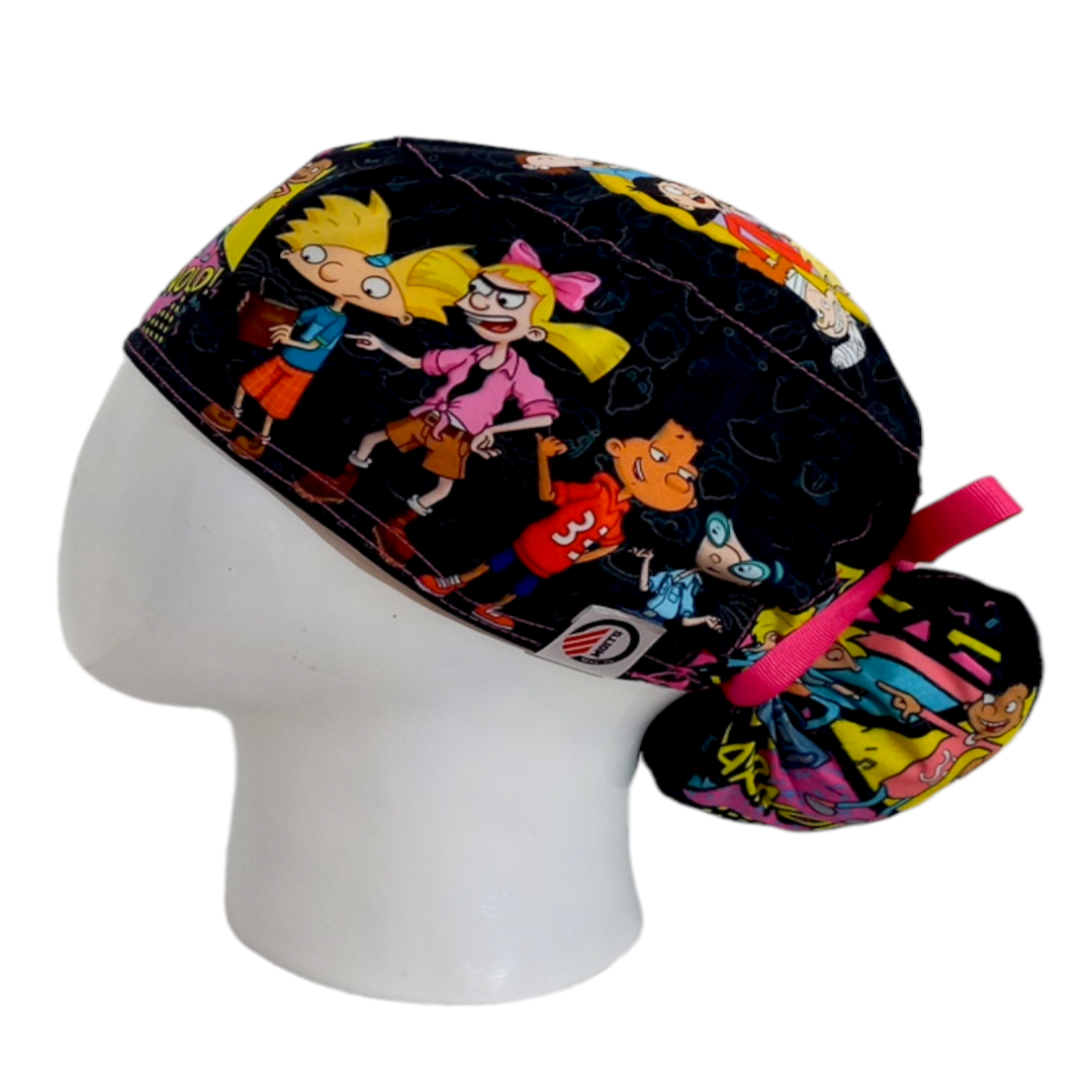 Gorro Quirúrgico Mujer y Portacarnet Arnold Hey Arnold Negro - gorro antifluido para mujer Doctools - foto 1