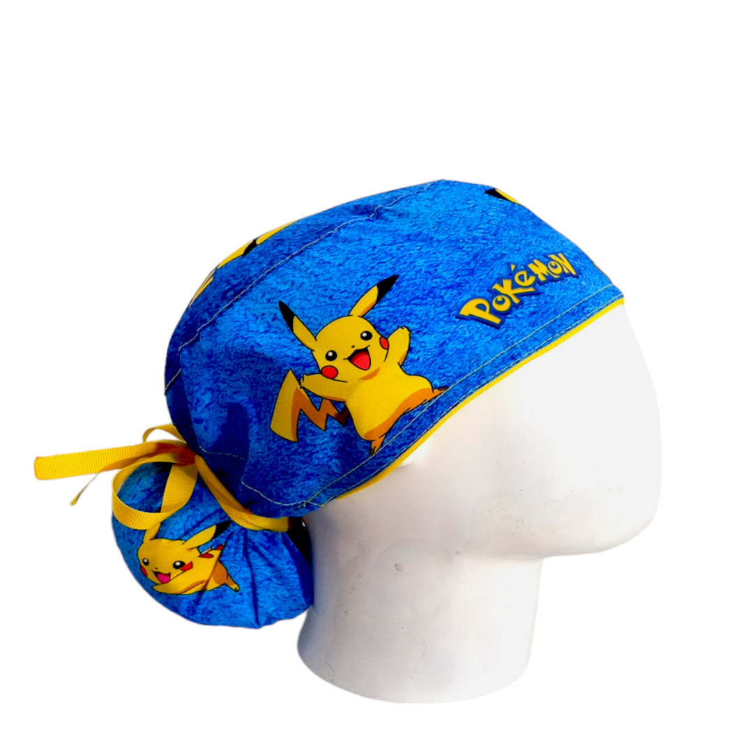 Gorro Quirúrgico Mujer y Portacarnet Pikachu - gorro antifluido para mujer Doctools - foto 2