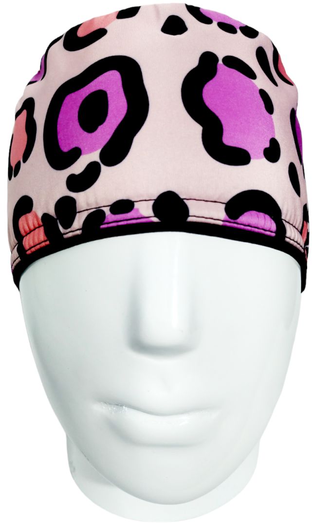 Gorro Quirúrgico Mujer y Portacarnet Animal Print Rosa con Fucsia - gorro antifluido para mujer Doctools - foto 3