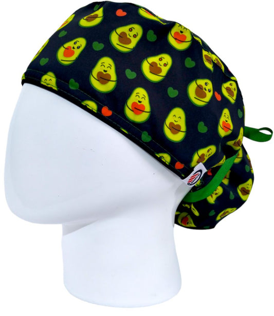 Gorro Quirúrgico Mujer y Portacarnet Aguacates Negro - gorro antifluido para mujer Doctools - foto 1