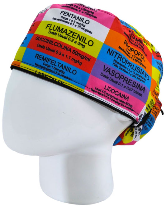 Gorro Quirúrgico Mujer y Portacarnet Anestesiología Colores - gorro antifluido para mujer Doctools - foto 1