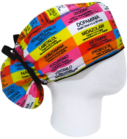 Gorro Quirúrgico Mujer y Portacarnet Anestesiología Colores - gorro antifluido para mujer Doctools - foto 2